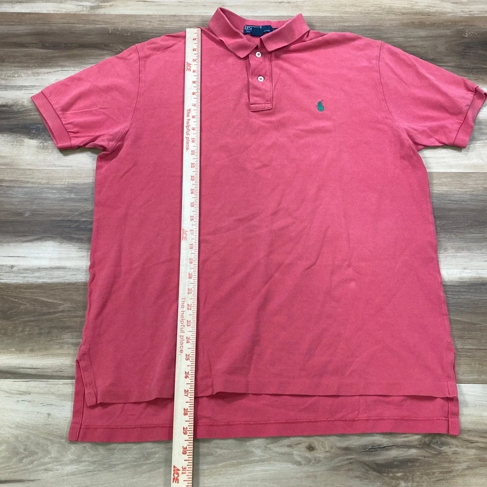 Polo Ralph Lauren Polo Shirt Mens L Classic Cotton Pique Pink Heritage Casual